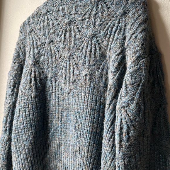 The GREAT. The Frond Montana Cardigan Green Pine Needle Shimmer oversized Sz S - Picture 10 of 15
